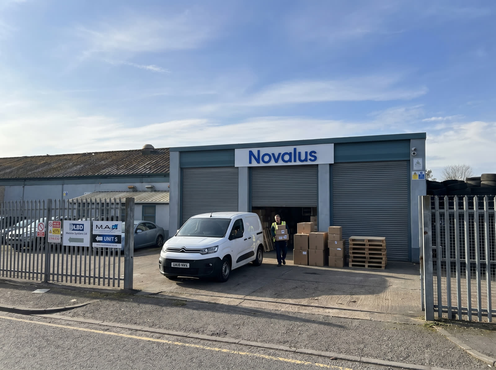 Novalus showroom exterior in Morecambe, UK